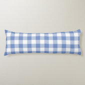 Farmhouse Blue Rustic Gingham Check Plaid Lichaamskussen (Voorkant)