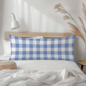 Farmhouse Blue Rustic Gingham Check Plaid Lichaamskussen
