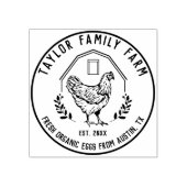 Farmhouse Boerderij Round Chicken Rubberstempel (Afrduk)