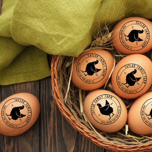 Farmhouse Boerderij Round Chicken Rubberstempel