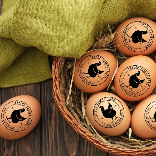 Farmhouse Boerderij Round Chicken Rubberstempel