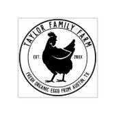Farmhouse Boerderij Round Chicken Rubberstempel (Afrduk)