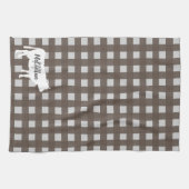 Farmhouse Brown Pset Cow | Monogram Theedoek (Horizontaal)