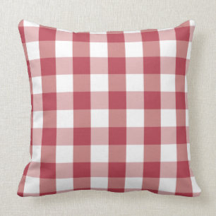 Farmhouse Buffalo Check Pset Red White Accent Kussen