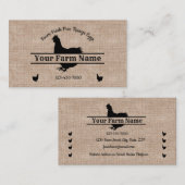 Farmhouse Burlap Chicken Split Monogram Egg Visitekaartje (Voorkant / Achterkant)