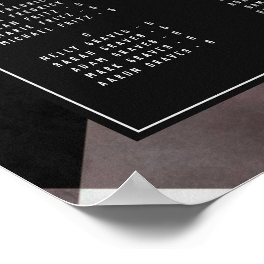 Farmhouse Check Alfabetical Weddenschap Seating Ch Poster (Hoek)