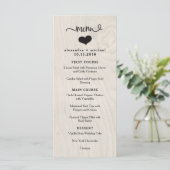 Farmhouse Chic | Menu Mariage Bois blanc et Coeur (Debout devant)