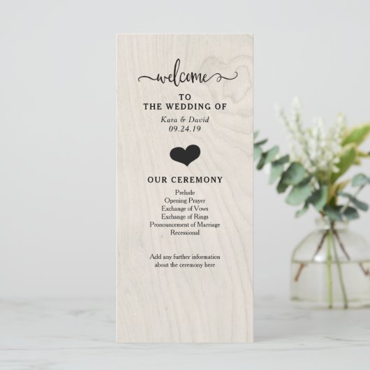 Farmhouse Chic | Programme de mariage du coeur et  (Debout devant)