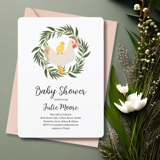 Farmhouse Chick Baby shower Kaart