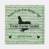 Farmhouse Chicken Split Monogram Egg Green Burlap Magneet (Voorkant)
