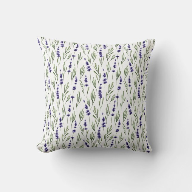 Farmhouse Cottage Spring Lavender Accent Kussen (Voorkant)