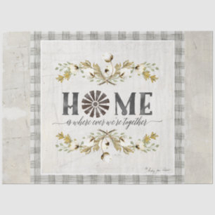 Farmhouse Cotton Autumn Foliage Gray Play Home Tissuepapier