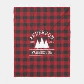Farmhouse Familie Naam Rode Buffalo Plays Fleece Deken (Voorkant)