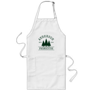 Farmhouse Familienaam Forest Green Lang Schort