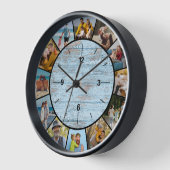 Farmhouse Faux Blue Wood Fence 12 Foto Collage (Hoek)