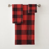 Farmhouse Flannel moderne noire et rouge (En situation)
