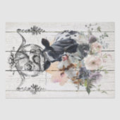 Farmhouse Floral Holstein Koeien Tissuepapier (Voorkant)