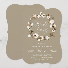Farmhouse Friendsgiving Party Invitation Kaart