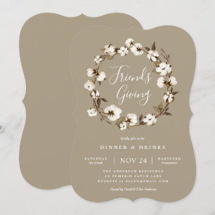 Farmhouse Friendsgiving Party Invitation Kaart
