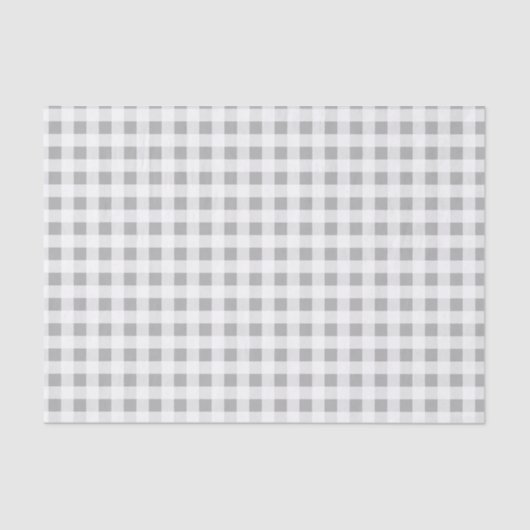 Farmhouse Gingham | Grijs en wit Tissuepapier (Voorkant)