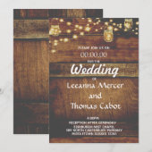 Farmhouse Glam Rustic Wood Weddenschap Kaart (Voorkant / Achterkant)