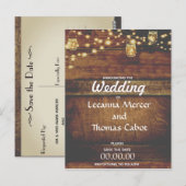 Farmhouse Glam Save the Date Rustic Briefkaart (Voorkant / Achterkant)