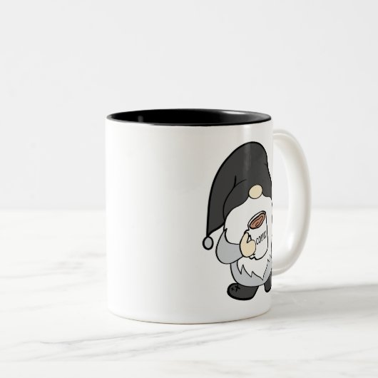 Farmhouse Gnome met Lumpy Coffee-Mok Tweekleurige Koffiemok (Voorkant rechts)