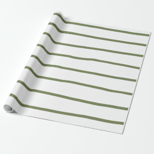 Farmhouse Green Striped Cadeaupapier