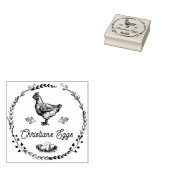  Farmhouse Hen Personalized Egg Carton Rubberstempel (Gestempeld)