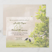 Farmhouse in Fog w Birds Wedding Invitation Kaart (Voorkant / Achterkant)