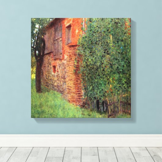 Farmhouse in Kammer door Gustav Klimt, kunst Canvas Afdruk (Insitu (Houten vloer))