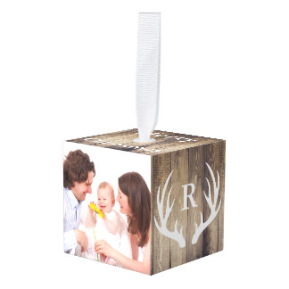 Farmhouse Initiaal Foto & Deer Antlers Ornament