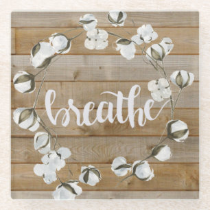 Farmhouse Inspiration - Breathe Glazen Onderzetter