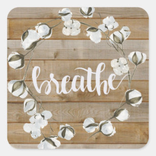 Farmhouse Inspiration - Breathe Vierkante Sticker