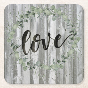 Farmhouse Inspiration - Love Vierkante Kartonnen Onderzetter