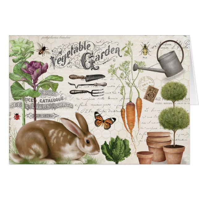 Farmhouse Jardin Vintage moderne Rabbit (Devant horizontal)