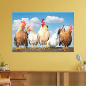 Farmhouse Kippen op Cloudy Summer Day Canvas P (Insitu (Woonkamer))