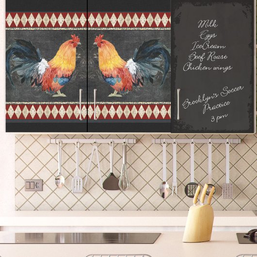 Farmhouse Kitchen Rooster Red Gold Black Ontworpen Tissuepapier