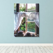 FARMHOUSE KITCHEN WINDOW CANVAS AFDRUK (Insitu (Houten vloer))