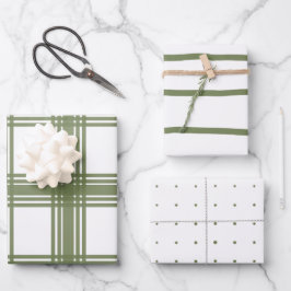 Farmhouse Modern Soft Green Kerstmis Inpakpapier Vel