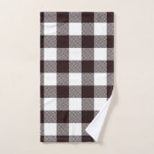 Farmhouse moderne Noir & Blanc Flannel (Serviette à main)
