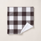 Farmhouse moderne Noir & Blanc Flannel (Gant de toilette)