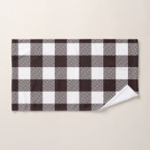 Farmhouse moderne Noir & Blanc Flannel (Serviette à main)