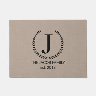 Farmhouse Monogram Tan Doormat Deurmat
