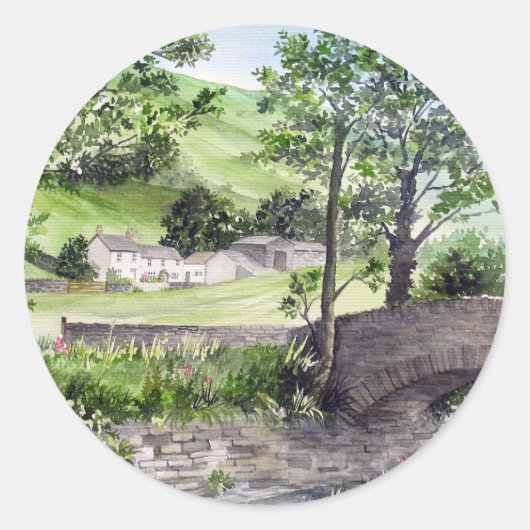 Farmhouse nabij Thirlmere, Lake District, Engeland Ronde Sticker (Voorkant)