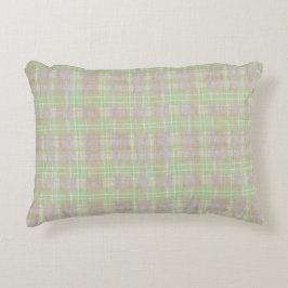 Farmhouse Neutral Sage Plaid Accent Kussen