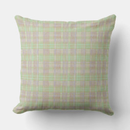 Farmhouse Neutral Sage Plaid Kussen