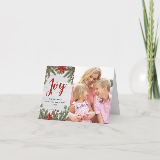 Farmhouse Noël Photo Holiday Carte pliée (Devant)