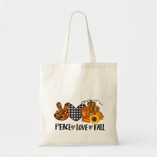 Farmhouse Peace Love Herfst Tote Bag (Voorkant)