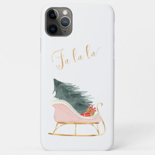 Farmhouse Pink kerst Sleigh Falala iPhone 11 Pro Max Hoesje